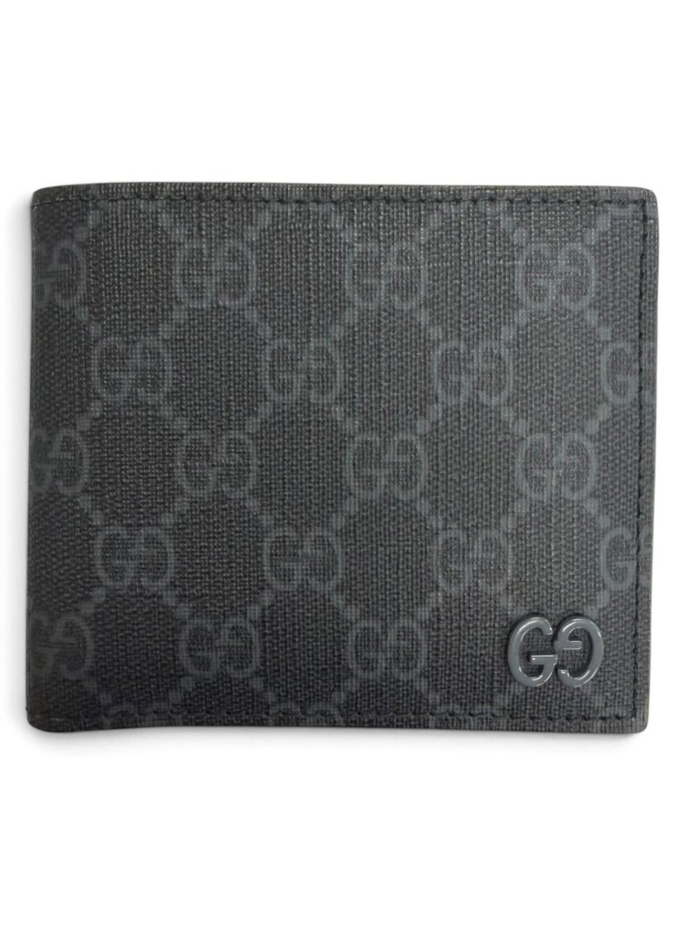 Gucci GG Coin Wallet Supreme Canvas Interlocking G Bifold Gray